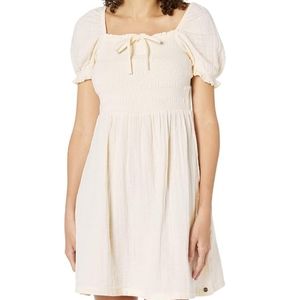 Roxy EUC Ivory White Spring Summer Bohemian Peasant Boho XL Sundress